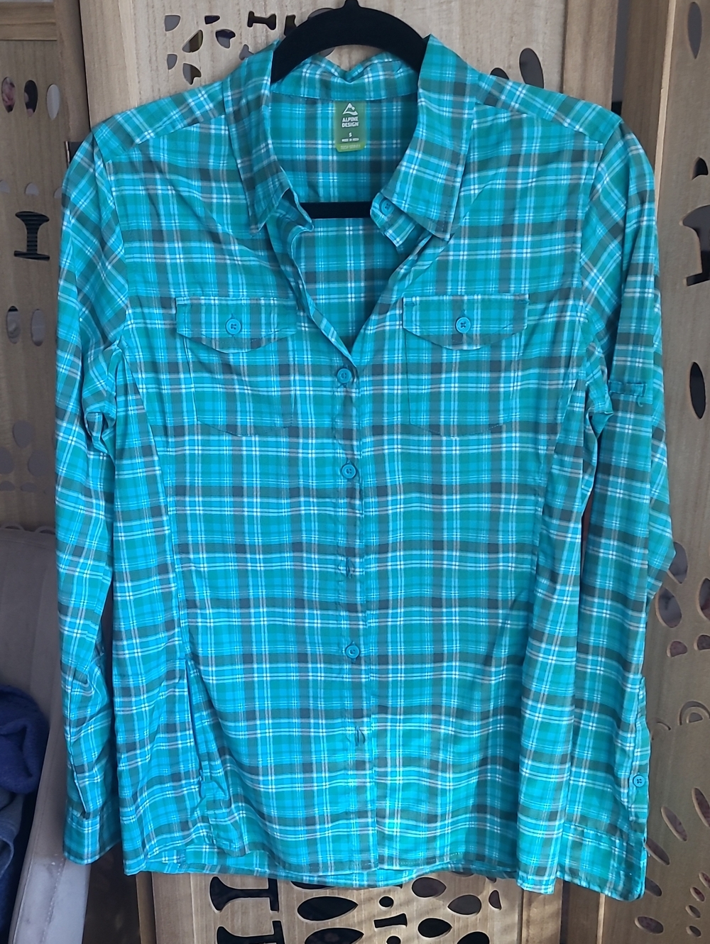Alpine Design Teal Plaid Long-Sleeve Button-Down Shirt